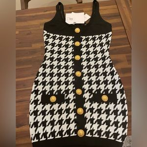 Balmain Houndstooth Knit Minidress